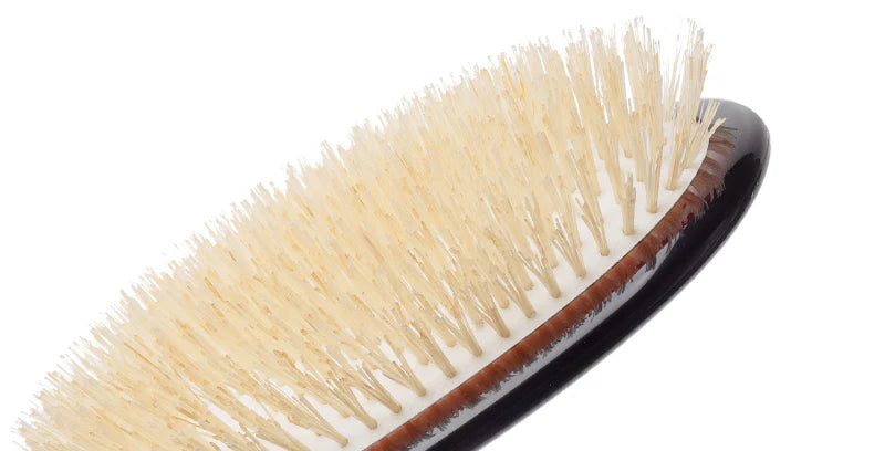 Classic Shine Large Soft White Pure Bristle Hairbrush CSGL