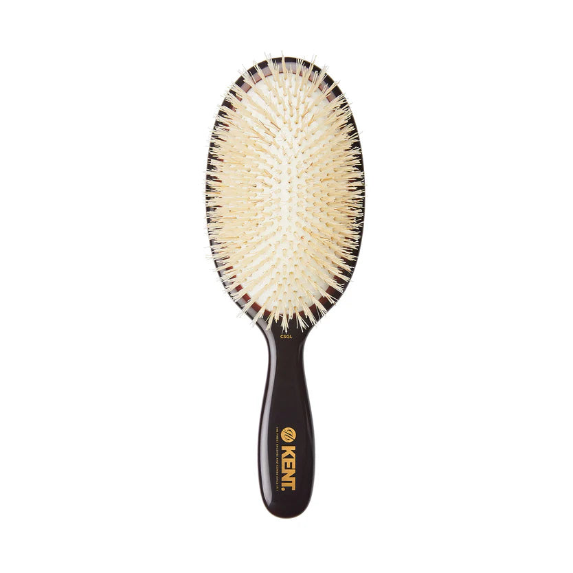 Classic Shine Large Soft White Pure Bristle Hairbrush CSGL