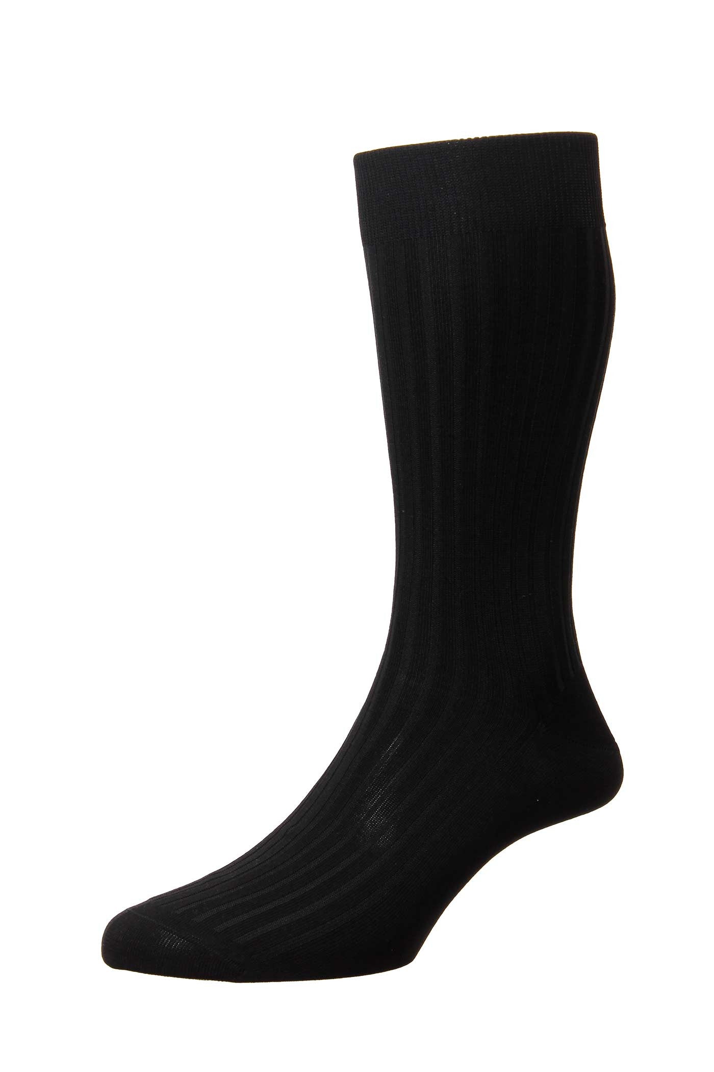 Danvers BLACK Cotton Lisle Men's Socks