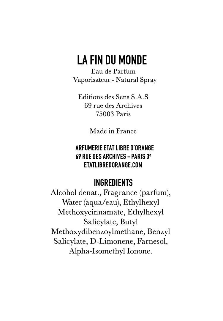 LA FIN DU MONDE Eau de Parfum 50ml