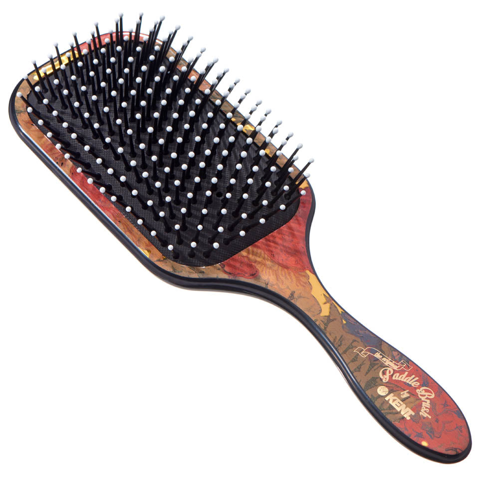 Large Floral Cushioned Paddle Brush LPB1 FLORAL