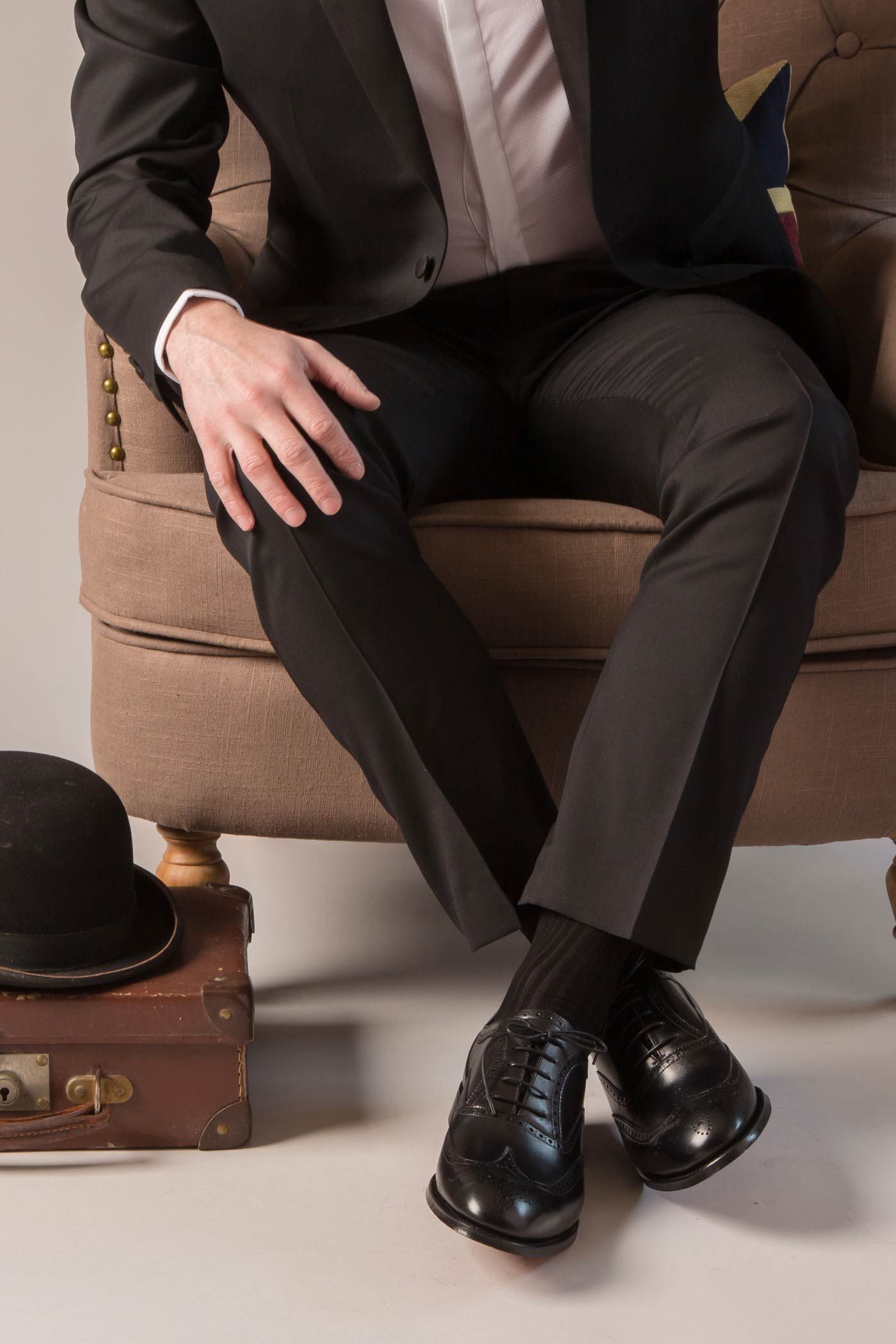 Danvers BURGUNDY Cotton Lisle Long Men's Socks